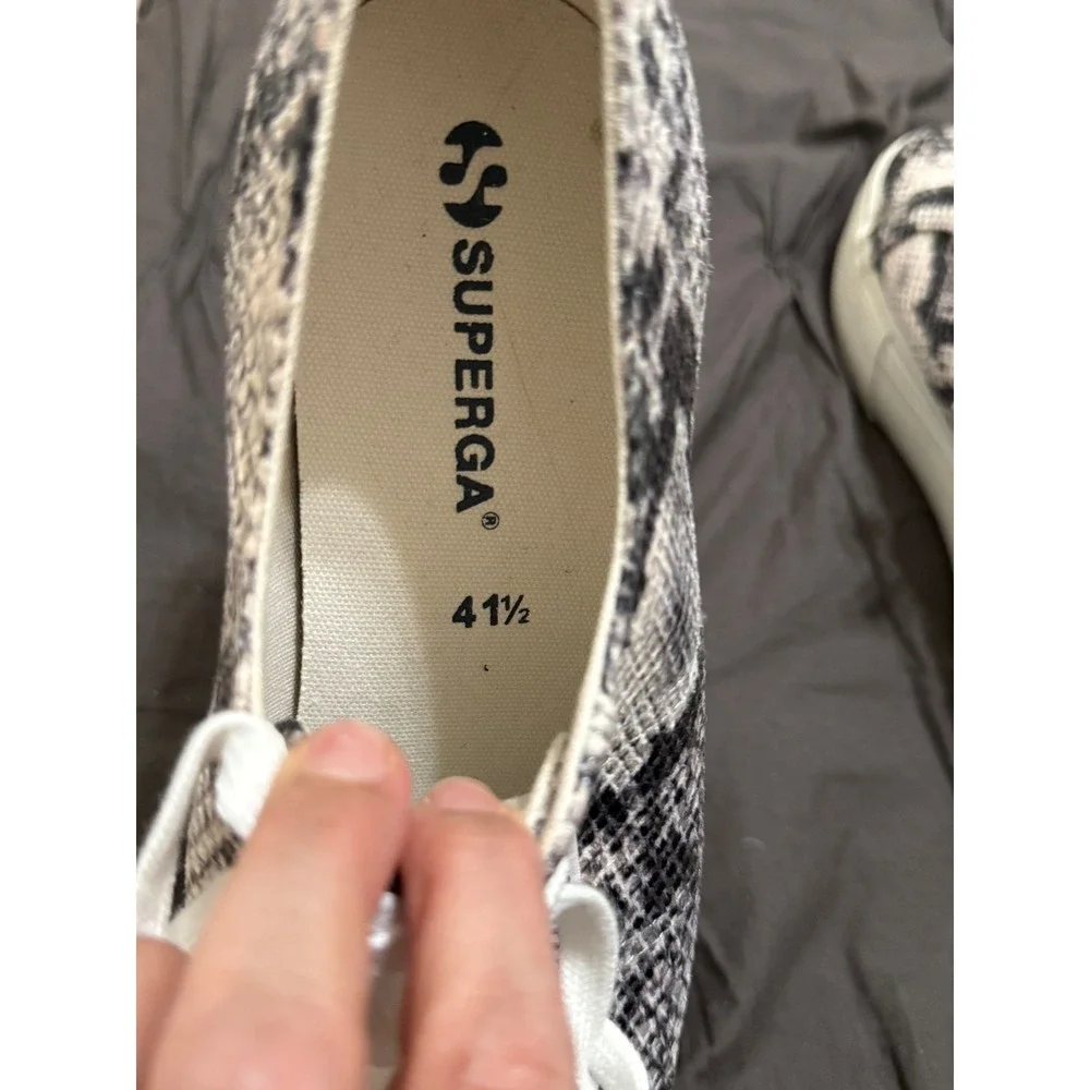 NWOB Superga 2730 Platform Sneakers‎ Snakeskin Print Lace Up EU 41.5 US W